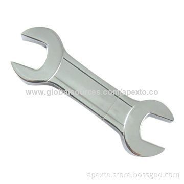 Metal Wrench USB Flash Drive, Customized Packaging Types/Logos Accepted, 256MB to 32GB